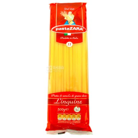 Pasta Zara Linguine №11, 500 г, Макарони довгі плоскі Лінгуіні Паста Зара