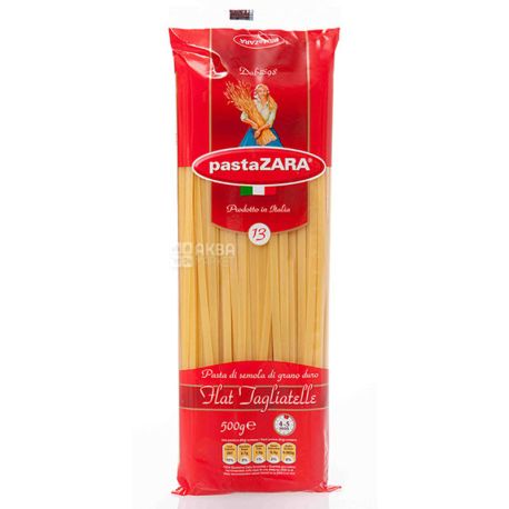 Pasta Zara Flat Tagliatelle №13, 500 г, Макароны Лапша плоская Паста Зара Флэт Тальятелле 