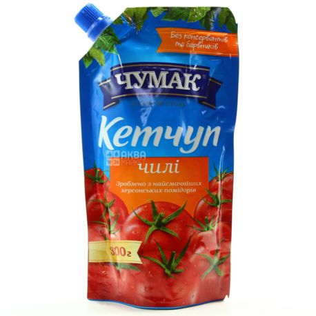 Чумак, 300 г, Кетчуп, Томатный, Чили, дой-пак