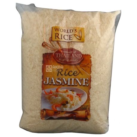 World's Rice, Jasmine, 5 кг, Рис Ворлдс Райс, Жасмин, длиннозернистый, шлифованный