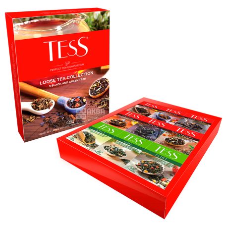 Tess, Ассорти, 9 х 40 г, Чай Тесс, Набор листового чая