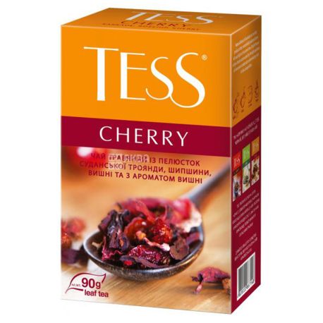 Tess Cherry, 90 г, Чай Тесс, Черри, травяной с вишней