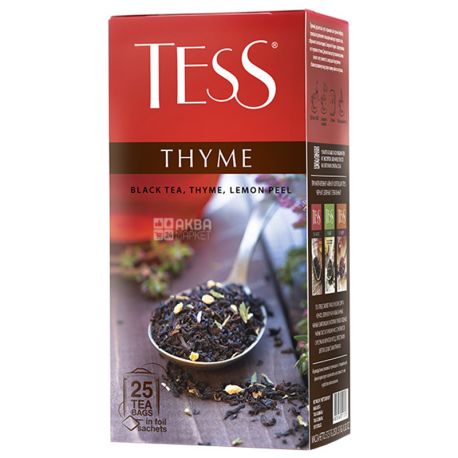 Tess Thyme, 25 пак.,Чай Тесс, чёрный, лимон и тимьян