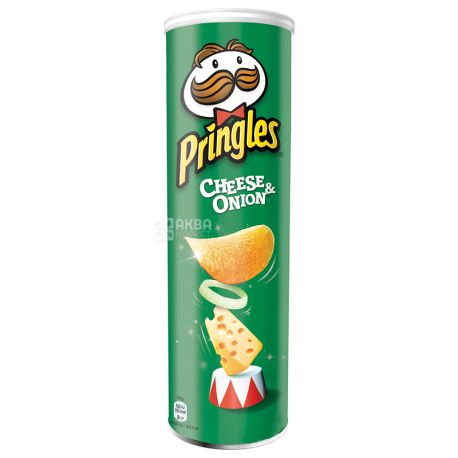 Pringles, 165 г, Чипсы картофельные, С сыром и луком, Тубус