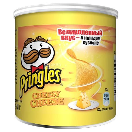 Pringles, 40 г, Чипсы картофельные, Со вкусом сыра,  Тубус