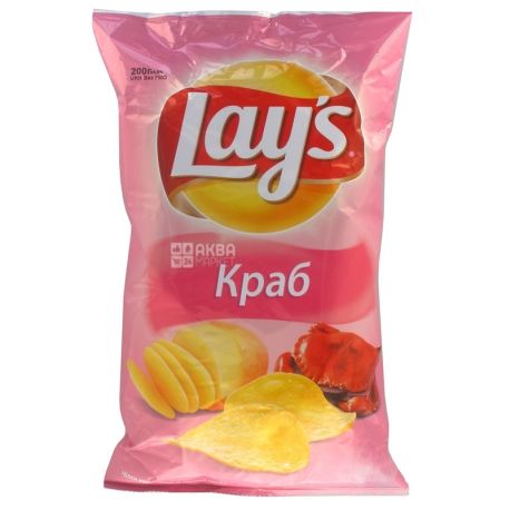 LAY’S, 200 г, Чипсы картофельные, Краб, м/у