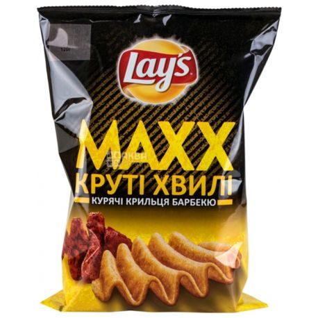 LAY’S, 120 г, Чипси картопляні, Maxx, Барбекю, Рифлені, м/у
