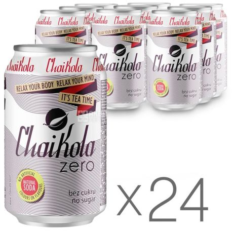 Wild Grass ChaiKola Zero, Напій газований, 0,33 л, упаковка 24 шт., ж/б