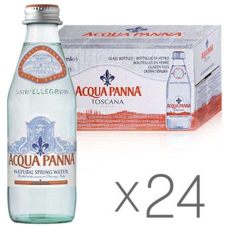 Acqua Panna, 0,25 л, Упаковка 24 шт., Аква Панна, Вода мінеральна негазована, скло