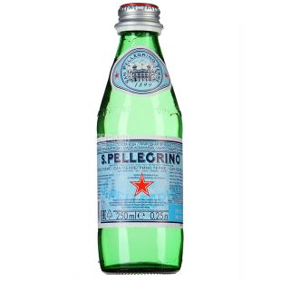 San Pellegrino, 0,25 л, Упаковка 6 шт., Сан Пеллегрино, Вода минеральная газированная, стекло
