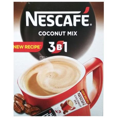 Nescafe Coconut mix, 3 in 1, Coffee drink in sticks, mix, 20 pcs. on 13 g