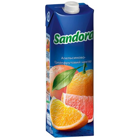 Sandora, Апельсин-грейпфрут, 0,95 л, Сандора, Нектар натуральный