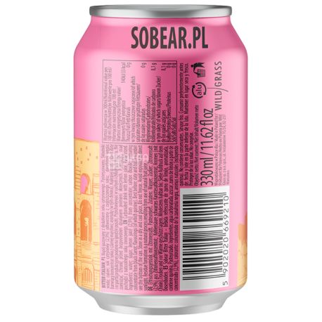 Sobear Bitter, 0,33 л, Соббер Биттер, Напиток газированный, ж/б