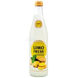 Limofresh, 0,5 л, Напиток газированный Лимонад Имбирный Лимофреш, стекло
