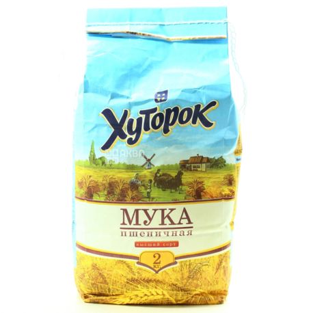 Khutorok Wheat Flour Extra Class, 2 kg, Paper Bag