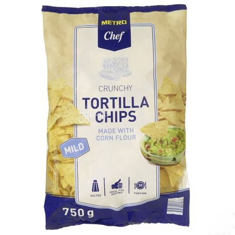 Mеtro Chef Тортилла чипсы кукурузные средне-острые, 750г, м/у
