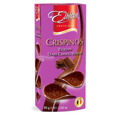 Crispinos, 80 г, Шоколадные чипсы, с лесным орехом