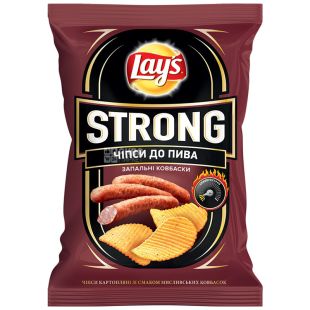  Lay's Strong картофельные чипсы Зажигательные колбаски, 120г, м/у