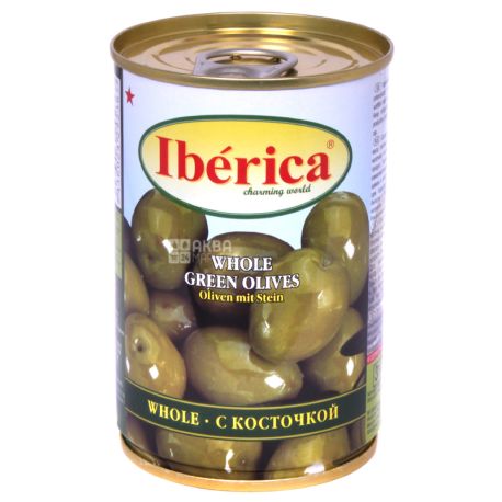 Iberica Green Olives, with stone, 420g, w / w