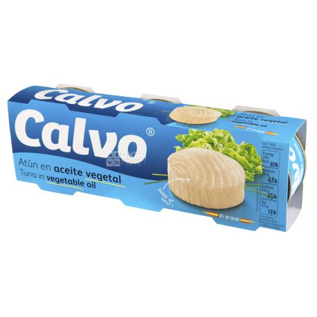 Calvo, 3х80г, Тунец в подсолнечном масле