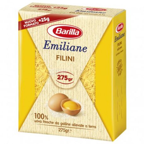 Barilla, 275 g, Pasta, Filini, Egg, Vermicelli, cardboard