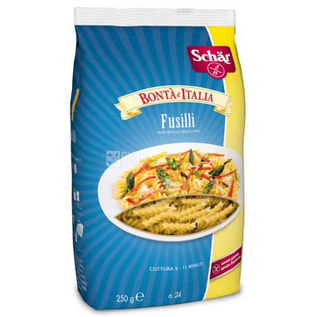 Dr. Schar, 250 g, Pasta, Fusilli, Spiral, Gluten-free, m / s