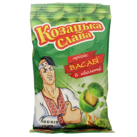Козацька слава Арахис жареный соленый со вкусом васаби, 55 г