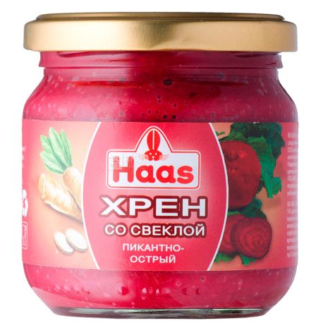 Haas, 212 ml, Horseradish, With red beet