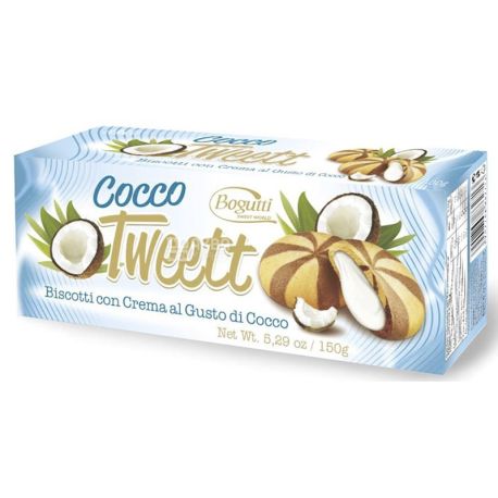 Bogutti, 150 g, Cookies, Tweett, with coconut flavored cream