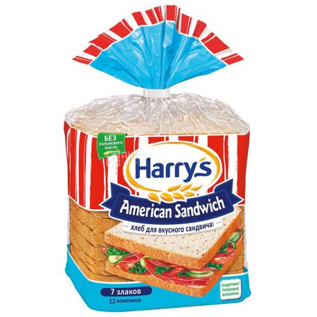 Harry's, 470 г, Сандвічний хліб, American Sandwich, 7 злаків