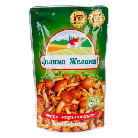Долина бажань Опеньки мариновані, 200 г, дой-пак