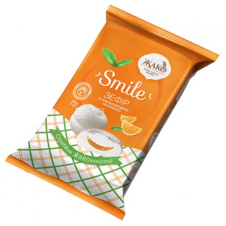 Jaco, 300 g, Marshmallow, Smile, With orange filling