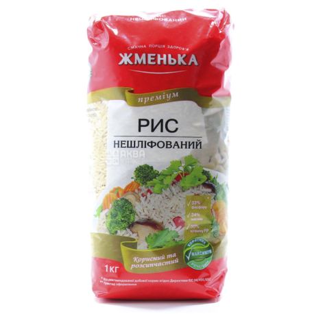 Жменька, 1 кг, Рис Премиум, длиннозернистый, нешлифованный