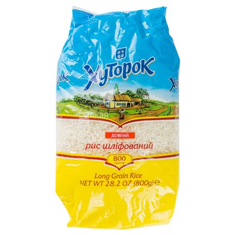 Хуторок, 0,8 кг, Рис довгозернистий, шліфований, білий