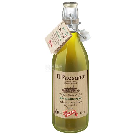 Il Paesano Олія оливкова Extra Vergine нефильтрованна, 1 л, скляна бутилка