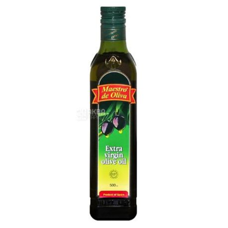 Maestro de Oliva Масло оливковое нерафинированное Extra Vergine, 500 мл, стеклянная бутылка