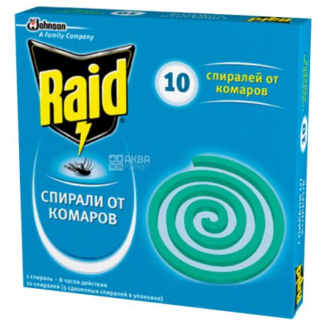 Raid, 10 pcs., Mosquito coils, cardboard