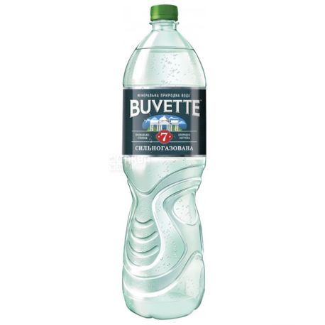 Buvette №7, 1,5 л, Упаковка 6 шт., Бювет, Вода мінеральна сильногазована, ПЕТ