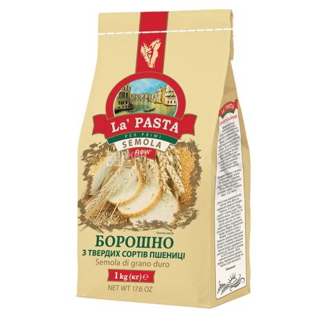La Pasta, Flour from durum wheat, 1 kg, Paper bag