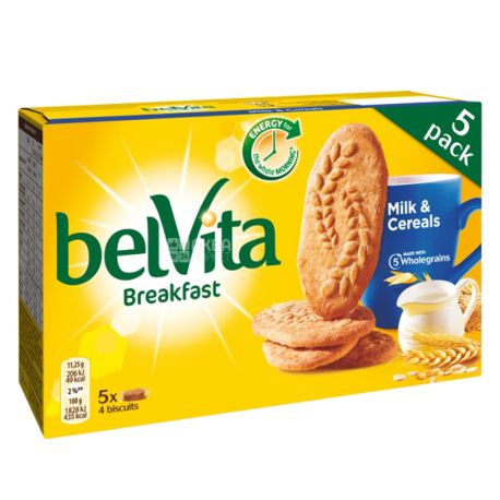 Belvita Печенье мультизлаковое, 225 г, Коробка