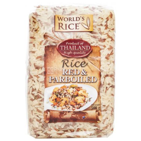 World's Rice, Red&Parboiled, 0,5 кг, Рис Ворлдс Райс, суміш Червоний і Парбоілд