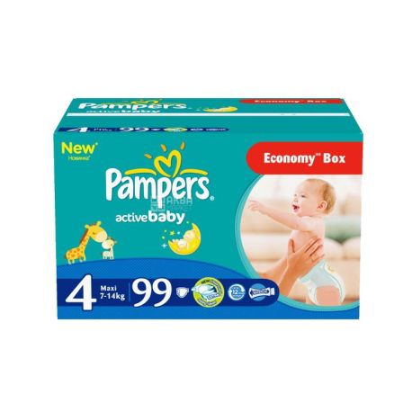 Pampers, 4/99 pcs. 7-14 kg, diapers, Active Baby Dry