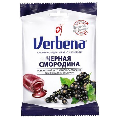 Verbena льодяники Чорна смородина з вітаміном С, 60 г, м/у