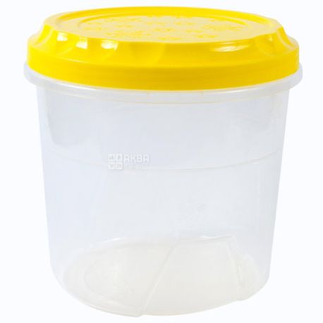 Bank "Premium" with a lid on a thread assorted, 1.0 l, (126x126x115 mm)