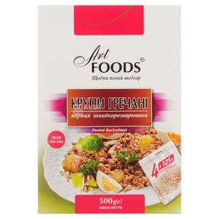 Art Foods, Крупы гречневые, Ядрица быстроразваривающаяся, 4 пак. по 125 г