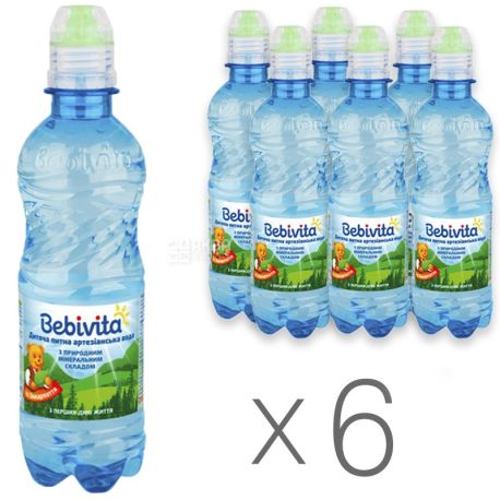 Bebivita, Packaging 6pcs 0.33l each, Baby water, Non-carbonated, Sport, PET, PAT