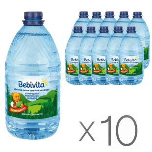 Bebivita, 5 л, Упаковка 10 шт., Бебивита, Вода детская негазированная, с первых дней жизни, ПЭТ