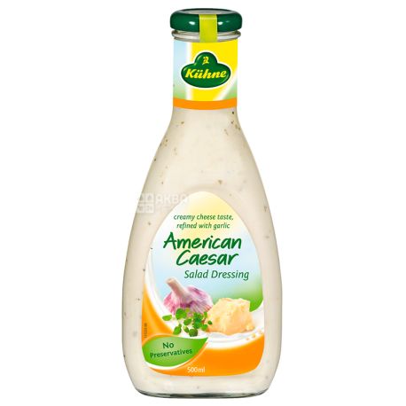 Kuchne, 500 ml, Sauce, Caesar, American, With Parmesan and garlic, glass