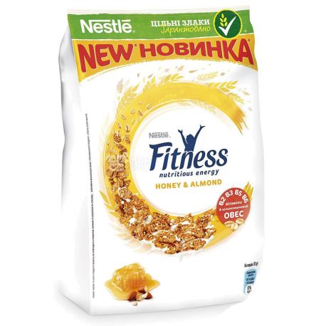 Nestle, 400 г, Fitness, Сухий сніданок, Мед і мигдаль