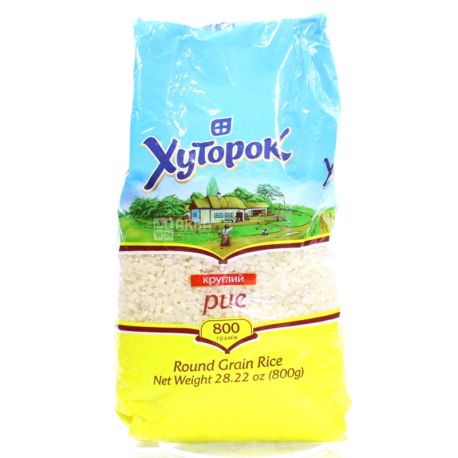 Хуторок, 0,8 кг, Рис, круглозернистий, шліфований